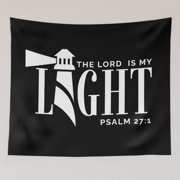 Item preview, The Lord Is My Light -Psalm 27:1 - Christian Faith - White Design designed and sold by MoriaStore.