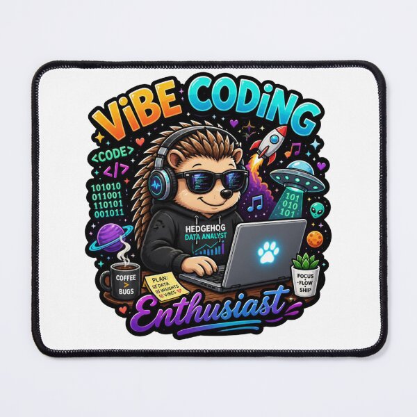 Item preview, Vibe Coding Enthusiast Hedgehog Programmer Sticker designed and sold by NuniDesigns.