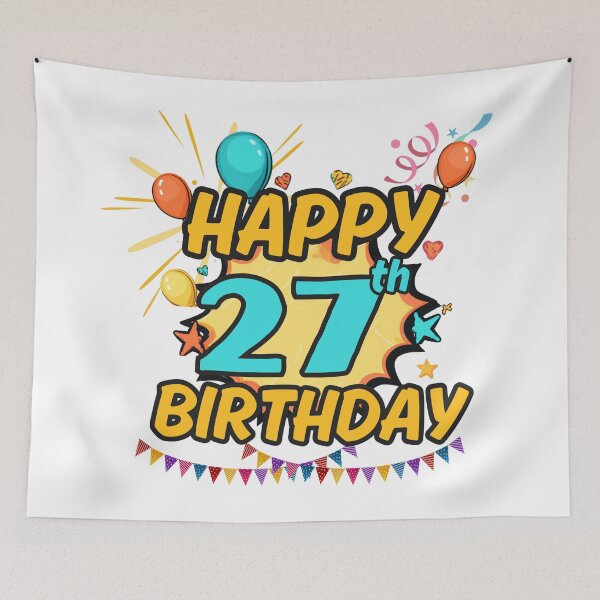 Item preview, Happy 27th Birthday Celebration Design designed and sold by variant designer.