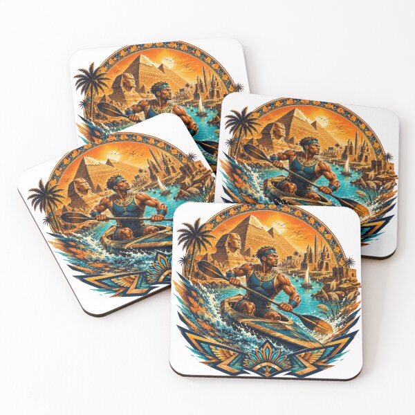 Item preview, Egypt Kayaking Ancient Ruins designed and sold by BastetNileArt.