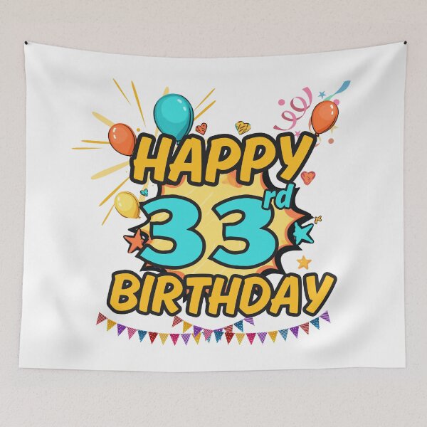 Item preview, Happy 33rd Birthday Party Design designed and sold by variant designer.