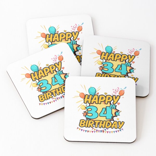 Item preview, Happy 34th Birthday Celebration Design designed and sold by variant designer.