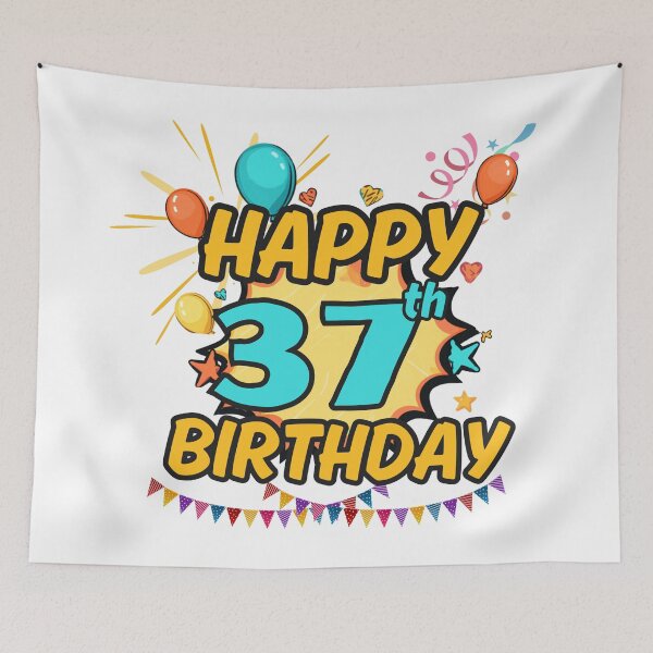 Item preview, Happy 37th Birthday Party Design designed and sold by variant designer.
