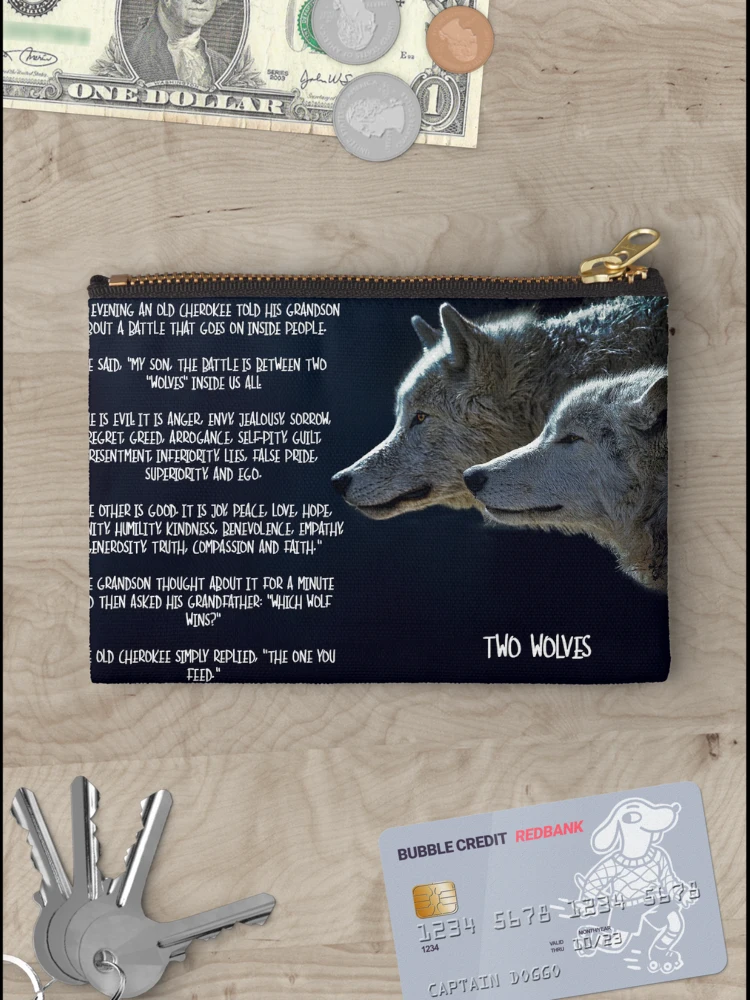 Thumbnail 3 of 4, Zipper Pouch, Two Wolves designed and sold by Emilyromrell.