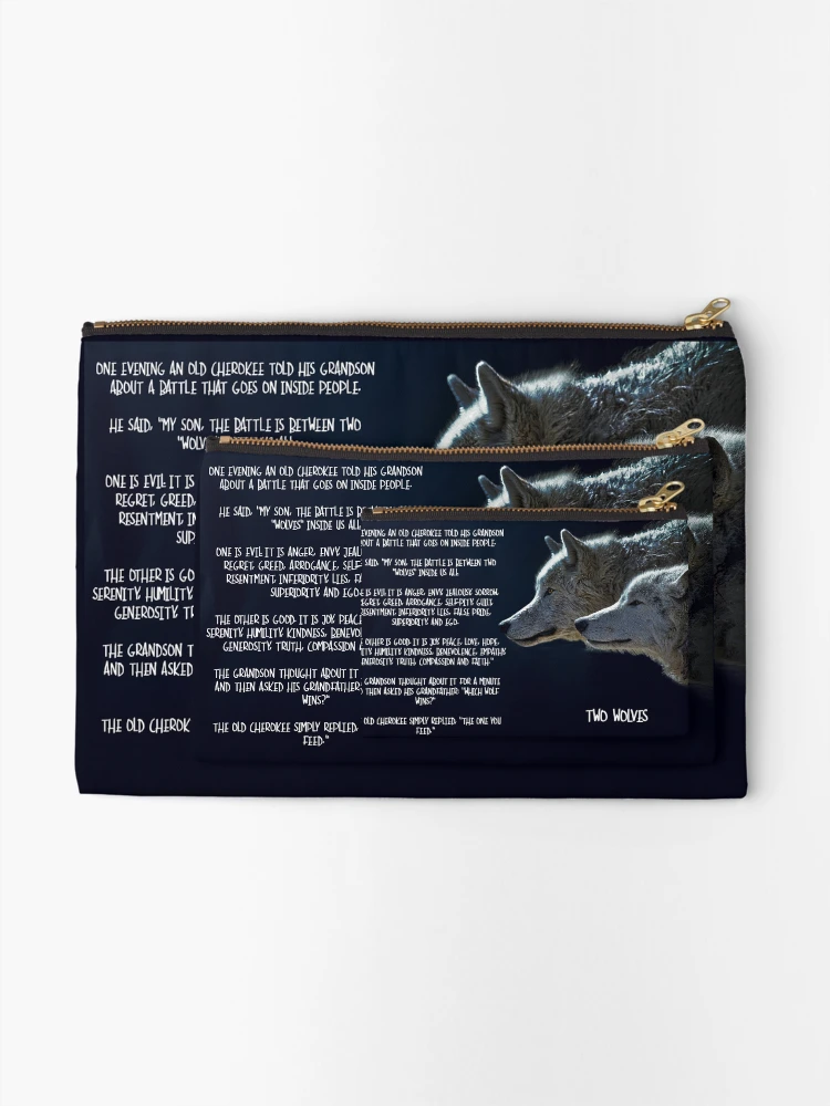 Thumbnail 2 of 4, Zipper Pouch, Two Wolves designed and sold by Emilyromrell.