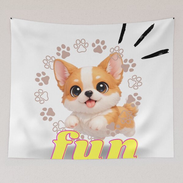 Item preview, ⁠Cute Corgi Puppy Dog Fun Illustration⁠ designed and sold by Soluna Studio.