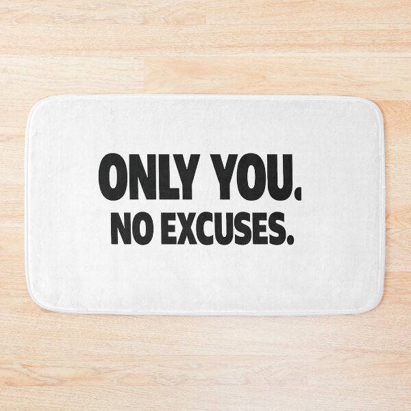 Item preview, Only You No Excuses Motivational Typography Design designed and sold by Lovestickerco.
