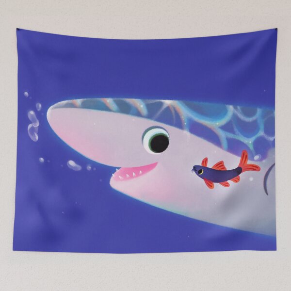 Item preview, Rainbow shark meets blue shark / blunt-nosed Sixgill shark designed and sold by pikaole.