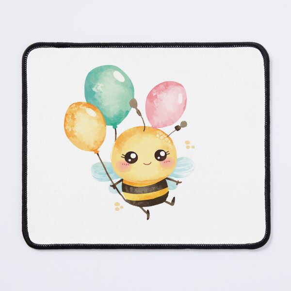 Item preview, Little bee with pastel balloons designed and sold by MlleLAbeille.