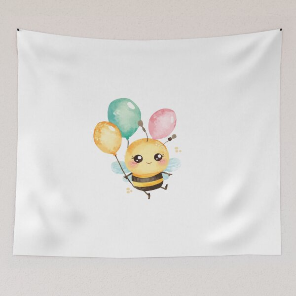Item preview, Little bee with pastel balloons designed and sold by MlleLAbeille.