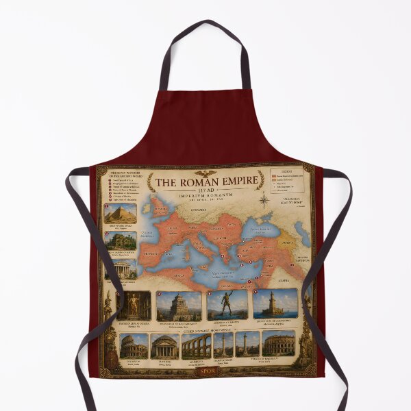 Item preview, Roman Empire Map Poster | Ancient Wonders & Monuments Illustrated Historical Wall Art | SPQR Imperial Geography Map designed and sold by RockyLambda.