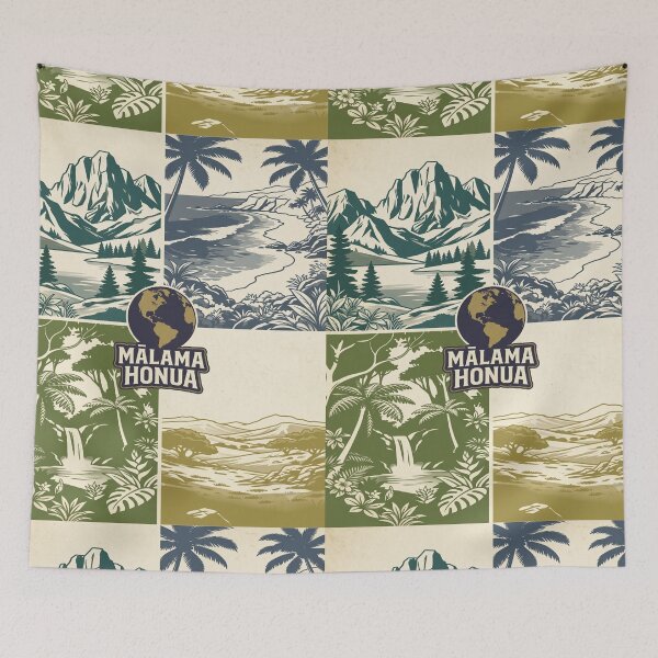 Item preview, Mālama Honua Care for the Earth - Póster impreso de arte minimalista para la conservación de Hawái designed and sold by MālamaThreads.