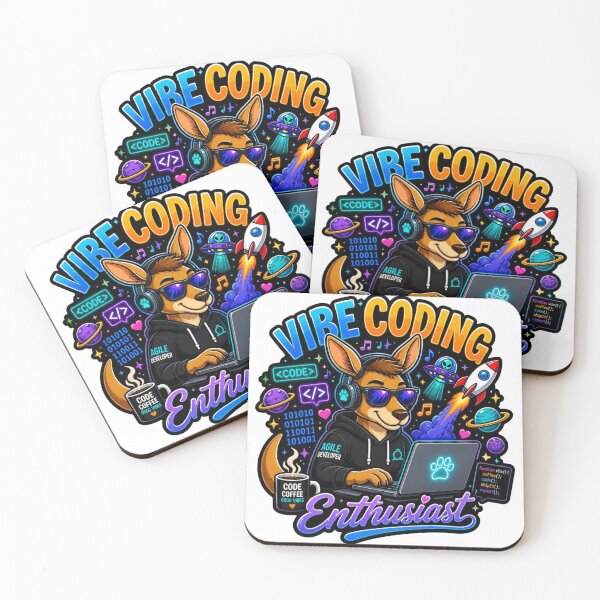 Artikelvorschau, Vibe Coding Enthusiast Kangaroo Agile Developer Sticker entworfen und verkauft von NuniDesigns.