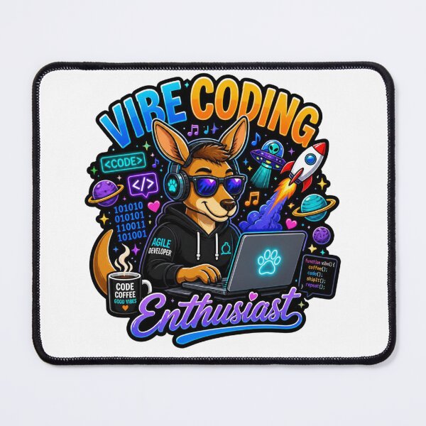 Item preview, Vibe Coding Enthusiast Kangaroo Agile Developer Sticker designed and sold by NuniDesigns.