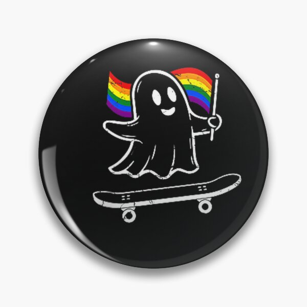 Item preview, Gay Pride Ghost Skateboard Pocket Skate Rainbow Flag LGBT designed and sold by FrankIsabel.