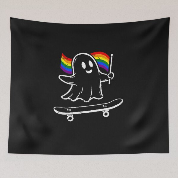 Item preview, Gay Pride Ghost Skateboard Pocket Skate Rainbow Flag LGBT designed and sold by FrankIsabel.