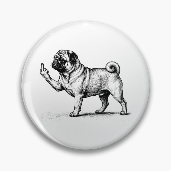 Item preview, Funny Pug Dog Midle Finger designed and sold by studio-ssaam.
