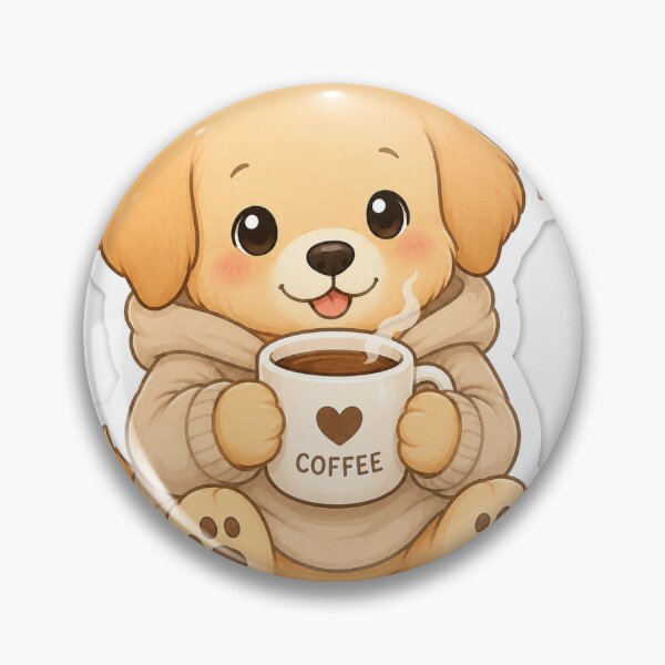 Item preview, Adorable Puppy With Coffee Sticker designed and sold by CodePaws Creations.
