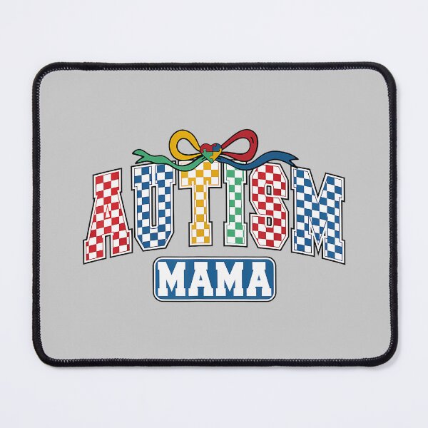 Item preview, Autism Mama Coquette Bow Checkered Print Autism Awareness designed and sold by KathieFaugh.