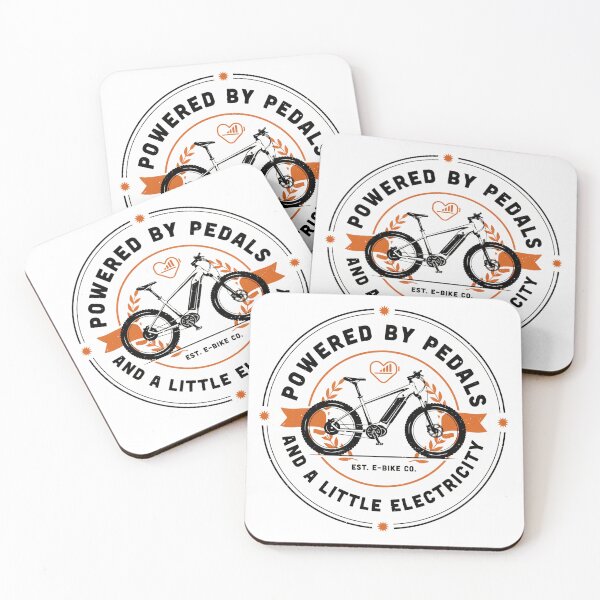 Item preview, Powered by Pedals and a Little Electricity | Funny E-Bike Vintage Badge Design designed and sold by ArcticFoxStudio.