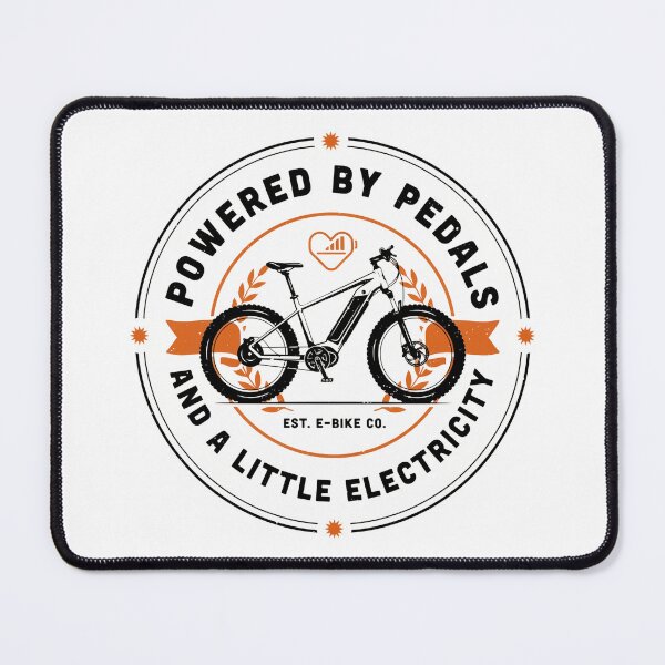 Item preview, Powered by Pedals and a Little Electricity | Funny E-Bike Vintage Badge Design designed and sold by ArcticFoxStudio.