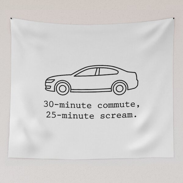 Item preview, 30 Minute Commute Minimalist Car Lineart designed and sold by SplashTastic.