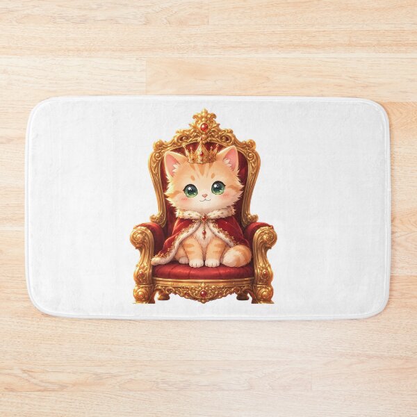 Item preview, Cute Royal King Cat on Throne - Kawaii Prince Kitten Art designed and sold by 299Art.