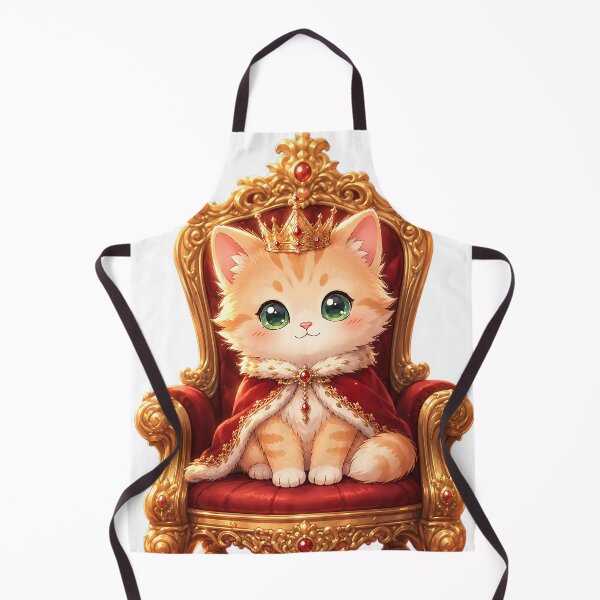 Item preview, Cute Royal King Cat on Throne - Kawaii Prince Kitten Art designed and sold by 299Art.