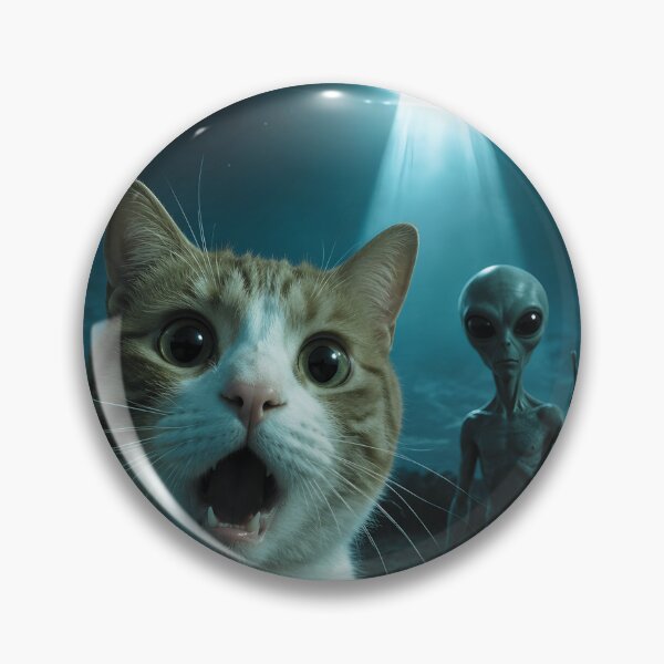 Item preview, Cat Selfie With Alien UFO Cute Big Foot Essential T-Shirt designed and sold by tutocat.