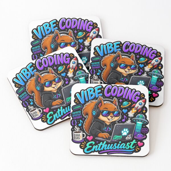 Artikelvorschau, Aufkleber „Vibe Coding Enthusiast Squirrel Programmer Sticker“ entworfen und verkauft von NuniDesigns.