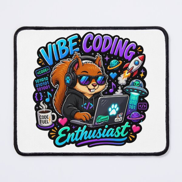 Item preview, Vibe Coding Enthusiast Squirrel Programmer Sticker designed and sold by NuniDesigns.