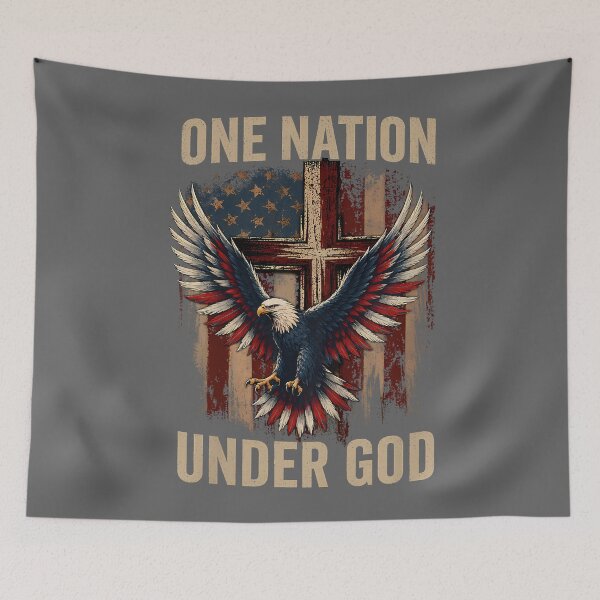 Item preview, One Nation Under God Flag Patriotic Christian 4th of July designed and sold by KristineLi.