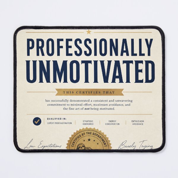 Item preview, Professionally Unmotivated Funny, Corporate Humor Typography Design designed and sold by Jandedan.