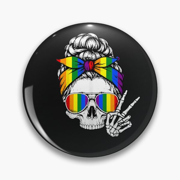 Item preview, Gay Pride Messy Bun Skull Rainbow Flag LGBTQ Ally LGBT Women designed and sold by FrankIsabel.
