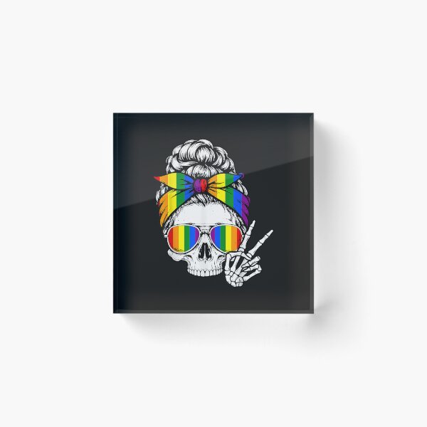 Item preview, Gay Pride Messy Bun Skull Rainbow Flag LGBTQ Ally LGBT Women designed and sold by FrankIsabel.