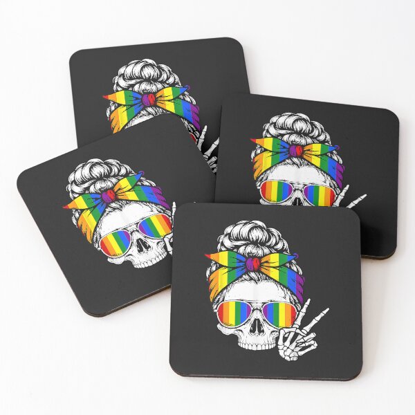 Item preview, Gay Pride Messy Bun Skull Rainbow Flag LGBTQ Ally LGBT Women designed and sold by FrankIsabel.