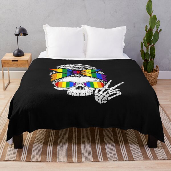 Item preview, Gay Pride Messy Bun Skull Rainbow Flag LGBTQ Ally LGBT Women designed and sold by FrankIsabel.