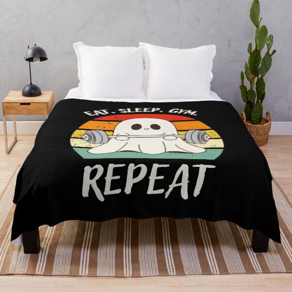 Item preview, Eat. Sleep. Gym. Repeat Ghost Design designed and sold by OldSkullDesigns.