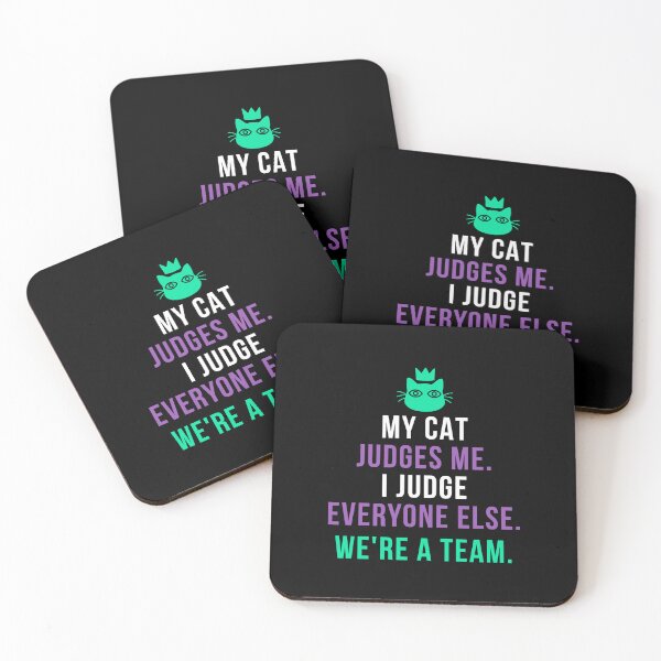 Item preview, My Cat Judges Me Funny Cat Lover T-Shirt Sarcastic Cat Owner Gift Cat Humor Tee designed and sold by TongTang.