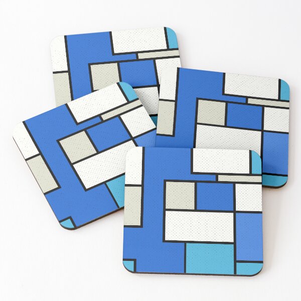 Item preview, Retro Bauhaus Blue, Aqua, And White Abstract Designs designed and sold by DEC02.