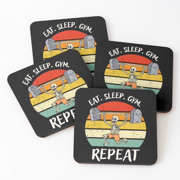 Item preview, Comer. Dormir. Gimnasio. Repetir. Diseño de esqueleto. designed and sold by OldSkullDesigns.