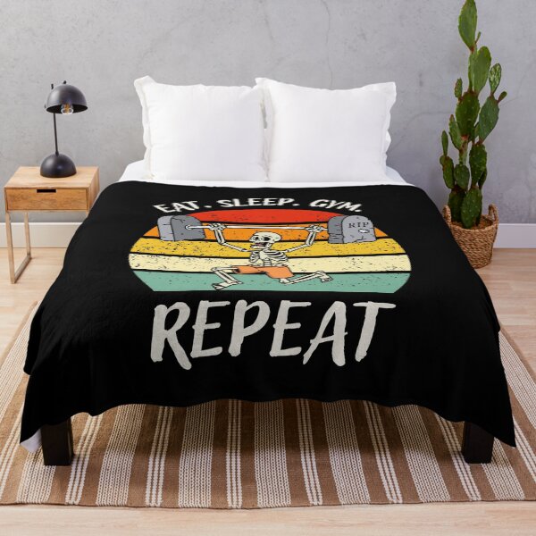 Item preview, Eat. Sleep. Gym. Repeat Skeleton Design designed and sold by OldSkullDesigns.