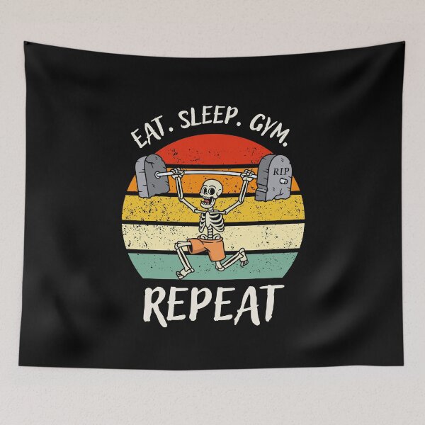 Item preview, Eat. Sleep. Gym. Repeat Skeleton Design designed and sold by OldSkullDesigns.
