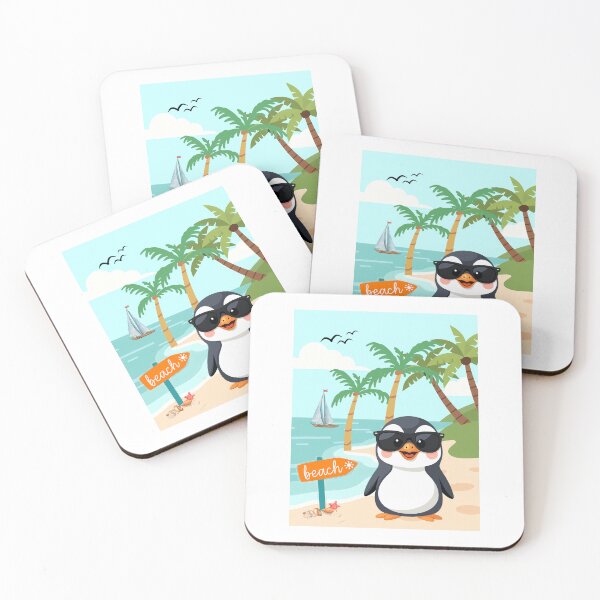 Item preview, Funny penguin meets beach vacation designed and sold by PureHopeStudio.