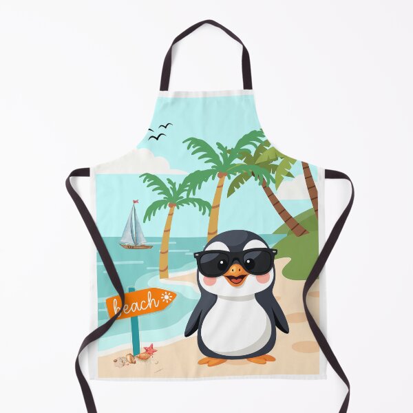 Item preview, Funny penguin meets beach vacation designed and sold by PureHopeStudio.