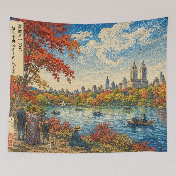 Item preview, Autumn Reflections in Central Park designed and sold by UkiyoCities.