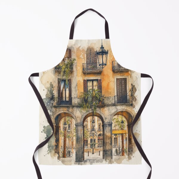 Item preview, Arches of Light – Mediterranean Courtyard Watercolor Tee designed and sold by Peace Frog SEA.