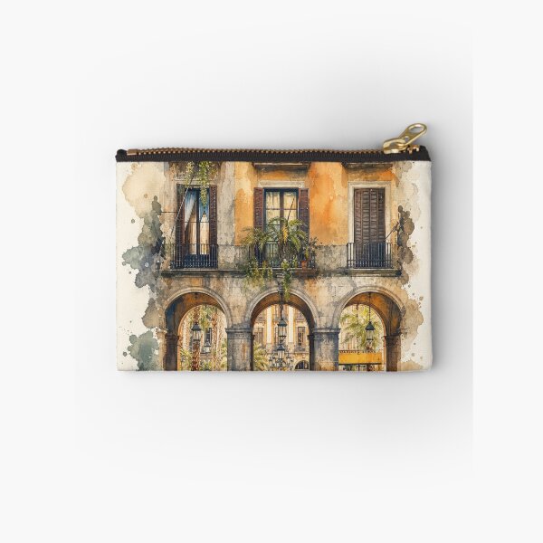 Item preview, Arches of Light – Mediterranean Courtyard Watercolor Tee designed and sold by Peace Frog SEA.