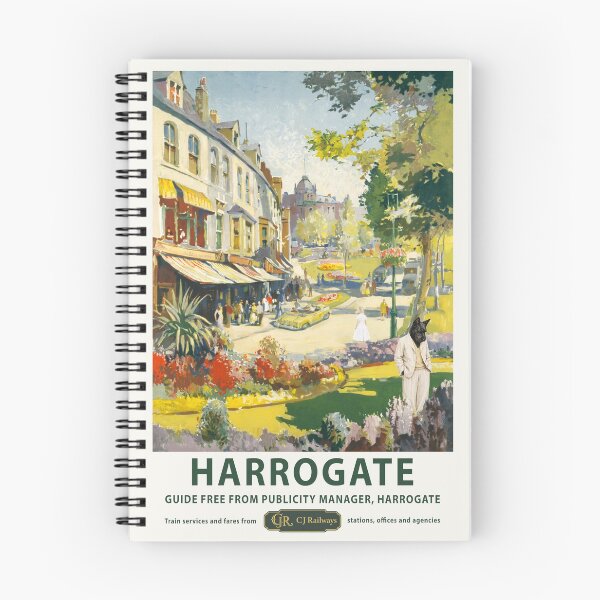 Item preview, Harrogate Vintage Railway Poster with Scottish Terriers designed and sold by CJChronicles.
