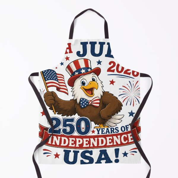 Aperçu de l'œuvre T-shirt du 4 juillet 2026, T-shirt 250e anniversaire de l'indépendance des États-Unis, T-shirt aigle patriotique, T-shirt du 250e anniversaire de l'Amérique, T-shirt graphique humoristique sur les États-Unis créée et vendue par ToastDesign.